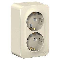 Розетка 2-м ОП Blanca 16А IP20 250В с заземл. защ. шторки с изолир. пластиной молоч. SE BLNRA011212 1210515