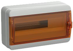 TEKFOR Корпус пластиковый КМПн-18 IP65 оранжевая прозрачная дверь IEK TF5-KP72-N-18-65-K03-K09
