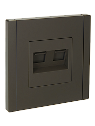 FORTE&PIANO Розетка двойная RJ11+RJ45 кат.5E FP335 серый IEK FP-KT20-O-1-K03