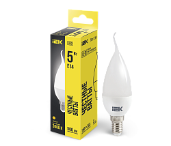 Лампа светодиодная CB35 свеча на ветру 5Вт 230В 3000К E14 IEK LLE-CB35-5-230-30-E14