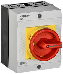 Переключатель кулачковый в боксе закрытая рукоятка аварийная 16А схема 90 IEK MI-CS22-016-090