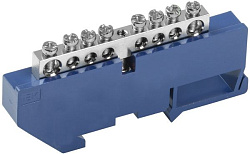 Шина N "ноль" на DIN-изоляторе с никелевым покрытием ШНИ-6х9-8-Д-С IEK YNN10-08-D-K07-N