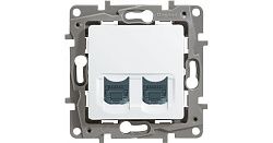 Etika - Розетка 2хRJ-45 UTP CAT5E  8конт.  (белый) 672255ПП