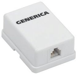 Розетка информационная настенная RJ12 кат.3 UTP 1 порт GENERICA CS2-3C03U-12-G