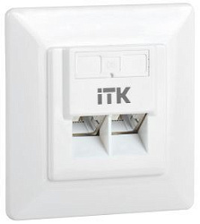 ITK Внутренняя информационная розетка RJ45 кат.6 FTP 2 порта CS2-1C06F-2-1