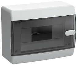UNION Compact Корпус пластиковый ЩРН-П-8 IP41 черная прозрачная дверь IEK UIC-KP12-N-08-41-K01