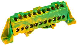 TEKFOR Шина PE "земля" в комбинированном DIN-изоляторе "Стойка" 6х9-11-ЖЗ IEK TF-NN10-11-DP-K52