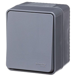 Выключатель 1-кл. AtlasDesign Profi54 IP54 ОП кнопочный 10АХ антрацит SE ATN544015 1712811