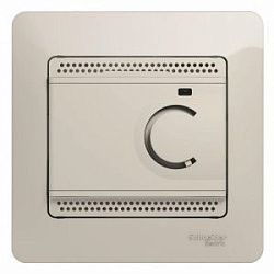 Термостат электрон. теплого пола Glossa с датчиком +5-+50град.C 10А в сборе молоч. SE GSL000938 471726