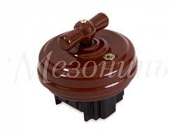 Выключатель ретро фарфоровый поворотный на 2 полож, проходн (D70x35,10А, 250В, IP20, без подъ GE70404-04k