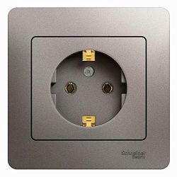 Розетка 1-м СП Glossa 16А IP20 250В с заземл. в сборе платина SE GSL001242 454418