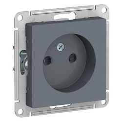 Розетка 1-м СП AtlasDesign 16А IP20 без заземл. защ. шторки механизм грифель SE ATN000749 1240417