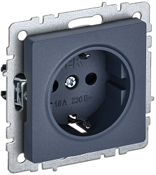 BRITE Розетка 1-местная с заземлением без защитных шторок 16А РС11-1-0-БрМ маренго IEK BR-R11-16-K35