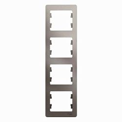 Рамка 4-м Glossa вертикал. платина SE GSL001208 454511