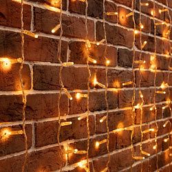 Гирлянда Светодиодный Дождь 2х3м, постоянное свечение, прозрачный провод, 230 В, диоды ЖЁЛТЫЕ 235-151