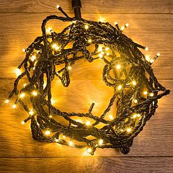 Гирлянда Нить управляемая 10м 100 LED ЗОЛОТОЙ черный ПВХ IP65 свечение с динамикой 230В контроллер в комплекте NEON-NIGHT 303-138