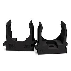 Крепеж-клипса для труб для монтажного пистолета черная в п/э d25 мм (100шт/уп) Промрукав PR13.0133