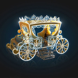 Декоративная 3D фигура Золотая карета 340 см 501-427