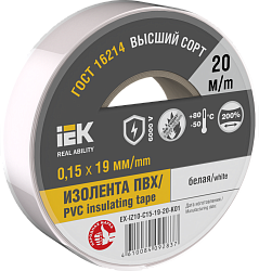 MIXTAPE 7 Изолента 0,15х15мм белая 20м IEK EX-IZ10-C15-15-20-K01