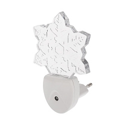 Ночник светодиодный СНЕЖИНКА ХАМЕЛЕОН свечение мультиколор 7 цветов, 230В REXANT 75-0317