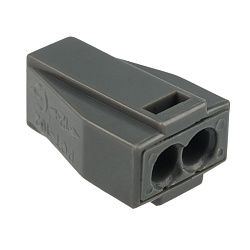 Экспресс-клемма с пастой СМК 773-302, 2-проводная до 2,5 мм², серая (100 шт/уп) REXANT 07-3020