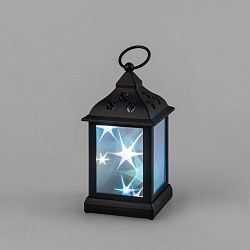 Декоративный фонарь 11х11х22,5 см, черный корпус, цвет свечения RGB с эффектом мерцания NEON-NIGHT 513-064