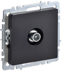 BRITE Розетка TV проходная РТВ10-0-БрЧ черный IEK BR-A10-P-K02