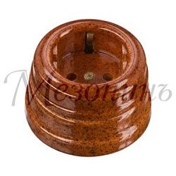 Art-Decor Розетка ретро фарфоровая двухполюсная с з/к,  в комплекте с подъемной рамкой 16А 250В, цве GE70301-42