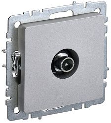 BRITE Розетка TV проходная РТВ10-0-БрА алюминий IEK BR-A10-P-K47