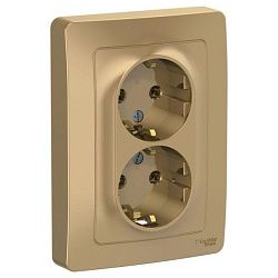 Розетка 2-м СП Blanca 16А IP20 250В с заземл. без защ. шторок титан SE BLNRS001024 1210358