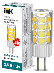 Лампа светодиодная CORN капсула 3,5Вт 230В 4000К керамика G4 IEK LLE-CORN-4-230-40-G4