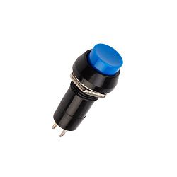 Выключатель-кнопка 250V 2А (2с) ON-(OFF) Б/Фикс (на размыкание) cиняя (PBS-11С) REXANT 36-4475