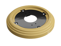 Рамка одноместная пластиковая, D 92x14 мм, цвет - песочное золото, серия УСАДЬБА, ТМ МЕЗОНИНЪ GE30701-32