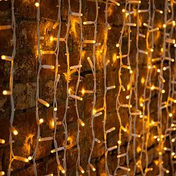 Гирлянда Светодиодный Дождь 2х3м, постоянное свечение, белый провод КАУЧУК, 230 В, диоды ЖЁЛТЫЕ (шну 237-131
