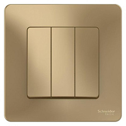 Выключатель 3-кл. СП Blanca 10А IP20 (сх. 1+1+1) 250В титан SE BLNVS100504 1210348