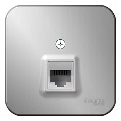 Розетка компьютерная 1-м ОП Blanca RJ45 кат.5E с изолир. пластиной алюм. SE BLNIA045003 1210564