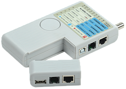 ITK Тестер для витой пары 4в1 RJ45/RJ11/BNC/USB с элементом питания WH3468