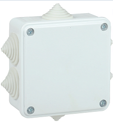 Коробка распаячная КМ для открытой проводки 100х100х45мм IP44 6 вводов белая IEK UKO11-100-100-045-K01-44