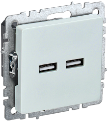 BRITE Розетка USB A+A 5В 3,1А РЮ10-1-БрЖ жемчуг IEK BR-U21-D31-K36