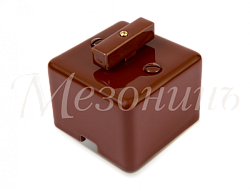 Выключатель ретро фарфоровый поворотный на четыре положения, коллекция "QUADRA" цвет - коричневый, Т GE80401-04