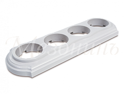 Рамка  четырехместная "Элегант" , цвет - белый, ТМ "МезонинЪ" GE70704-01 GE70704-01