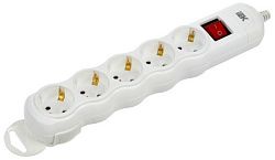 Розетка переносная разборная с выключателем РПр05В 5 мест IEK WYP10-D-KP-16-05-ZKS-K01