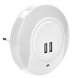 LIGHTING Светильник-ночник светодиодный 001 круг с USB разъемом и датчиком освещенности 220В IEK LDNN5-001-SQ-P-00-S-K01