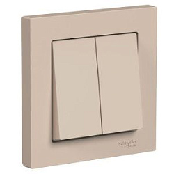 Выключатель 2-кл. AtlasDesign (сх.5) 10AX в сборе песочн. SE ATN001252 1712773