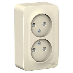 Розетка 2-м ОП Blanca 16А IP20 250В без заземл. защ. шторки с изолир. пластиной молоч. SE BLNRA001212 1210513