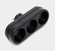 Сетевой разветвитель 3 гн. б/з, 6А, 3L черный, в индивидуальной упаковке 3L чёр. И.У.