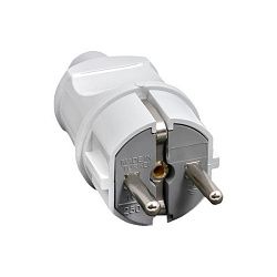 Вилка прямая усиленная с/з белая 16А 250В EKF Proxima AVP16-10-r