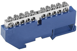 Шина N "ноль" на DIN-изоляторе с никелевым покрытием ШНИ-6х9-10-Д-С IEK YNN10-10-D-K07-N