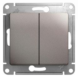 Переключатель проходной 2-кл. СП Glossa 10А IP20 (сх. 6) 10AX механизм платина SE GSL001265 454357