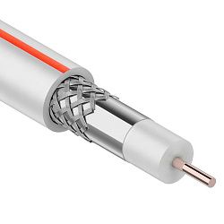 Кабель коаксиальный SAT 50 M, Cu/Al/Cu, 64%, 75Ом, 100м, INDOOR, белый PROconnect 01-2401-6